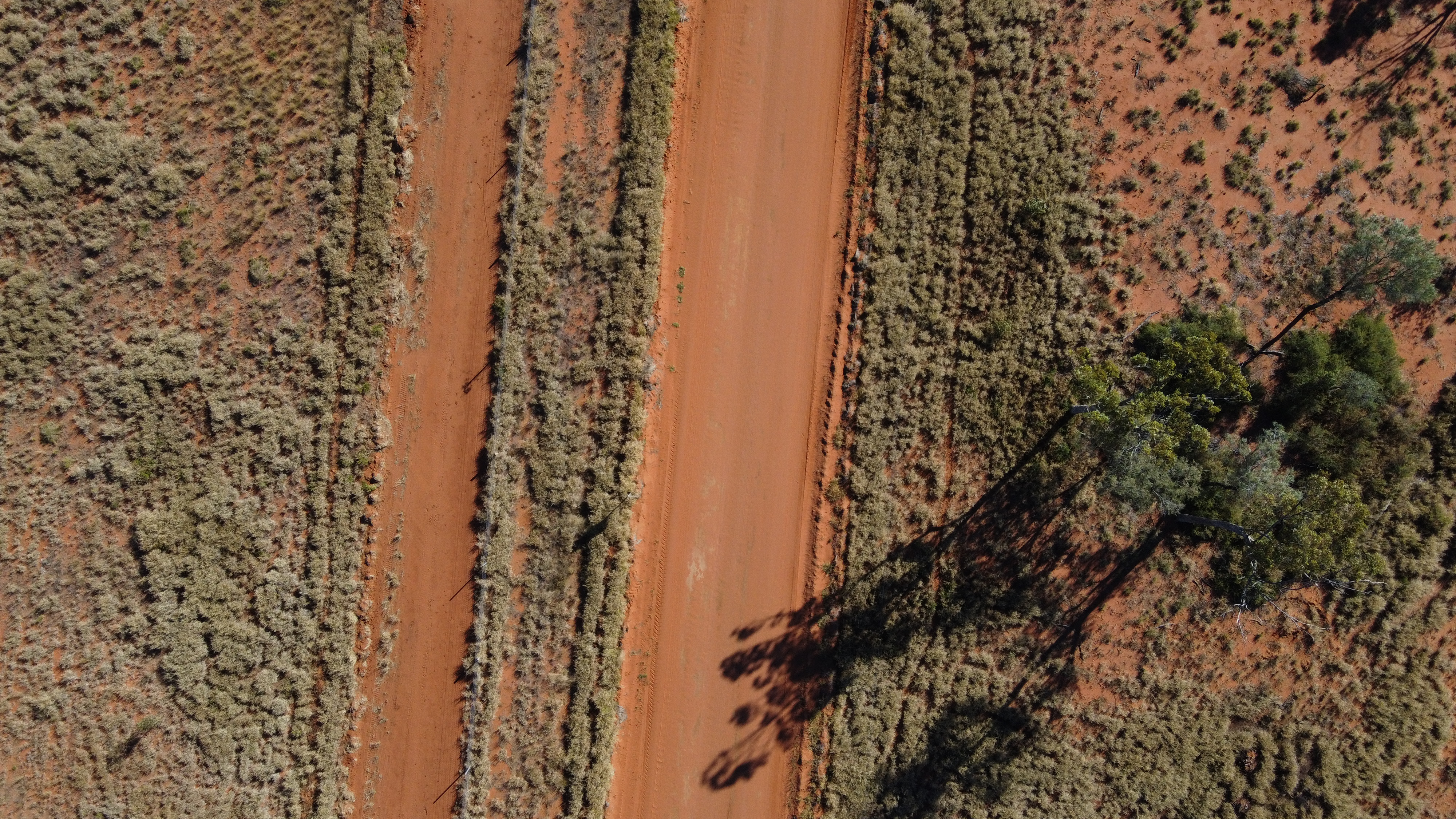 dirt road drone view